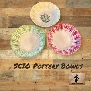 SCIO Vintage Colored Pottery Bowl Set